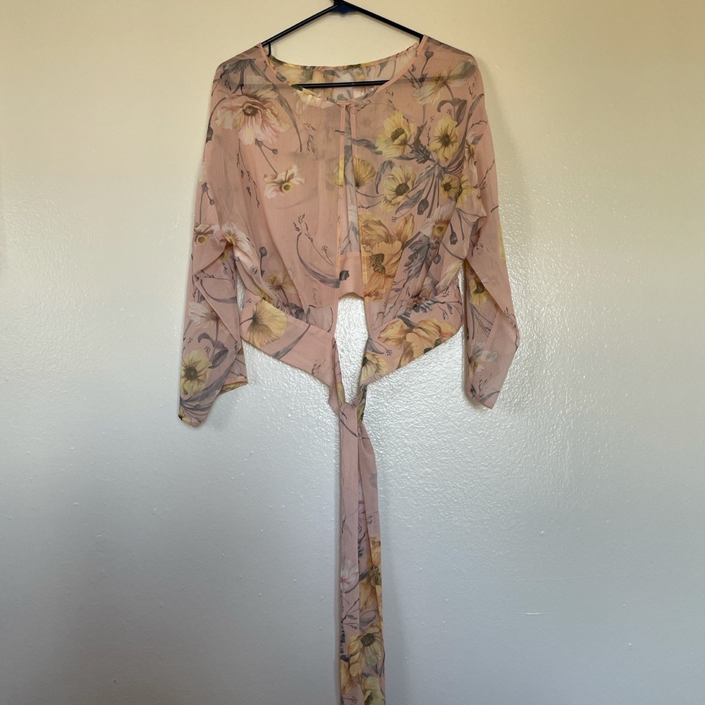 H&M Floral Tie-Back Top